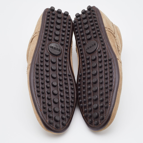 Gucci Grey Brogue Suede Derby Lace Up Loafers Size 41 - Picture 5 of 8